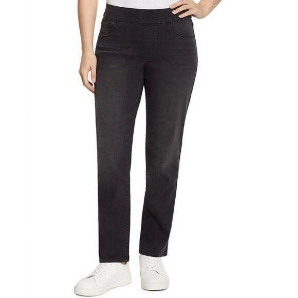 Nine West Women's Heidi Pull On Stretch Denim Elastic Waistband Straight Leg Pan - Picture 1 of 5